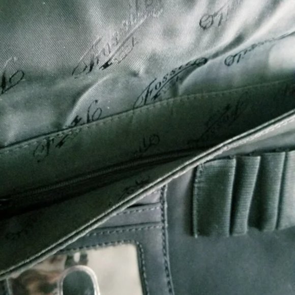 Black Leather Fossil Messenger Bag - 8 1/2" x 11" - Picture 9 of 9